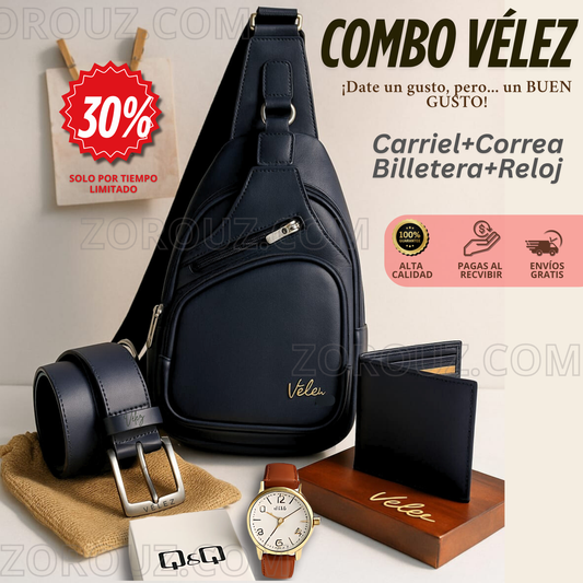 KIT VELEZ ESTILO Y CALIDAD + REGALO (RELOJ)